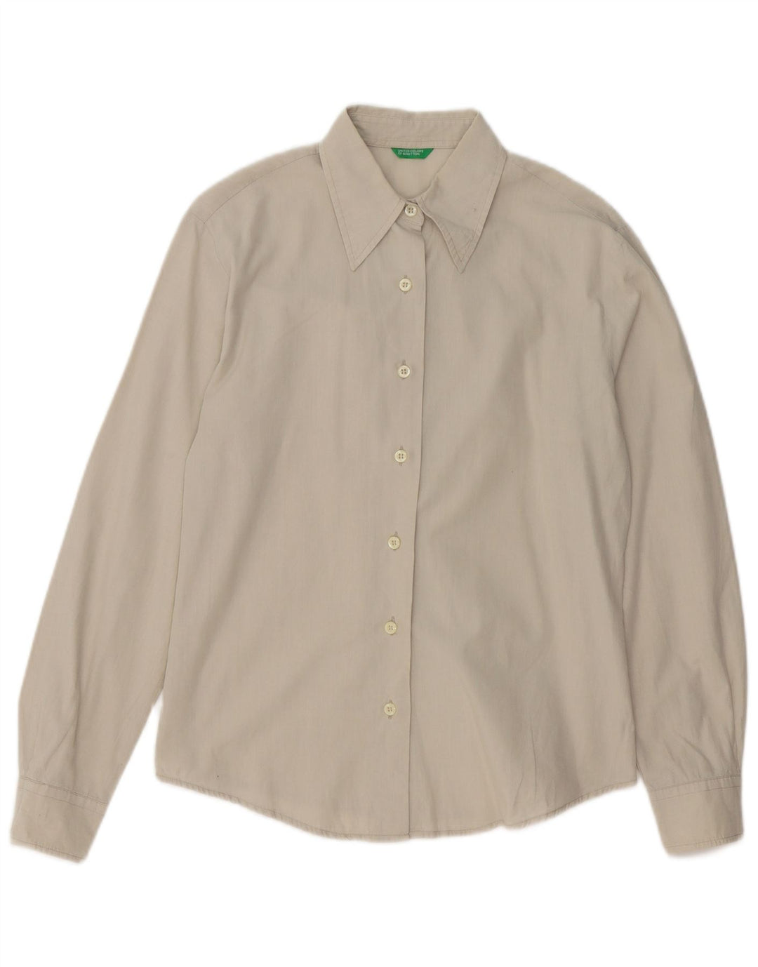 BENETTON Camisa Mujer UK 44 Gris Medio