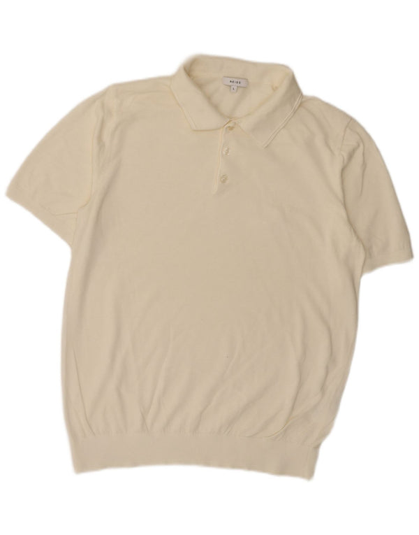Polo Reiss para hombre de algodón blanco grande