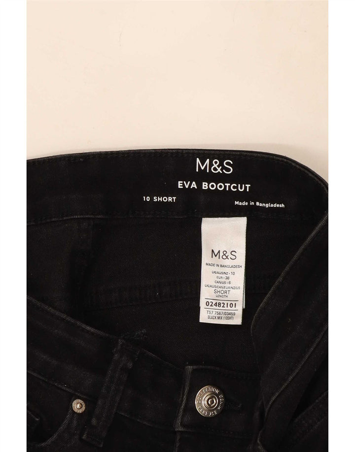Marks & Spencer Vaqueros Eva Bootcut para Mujer UK 10 Small W27 L27 Negro