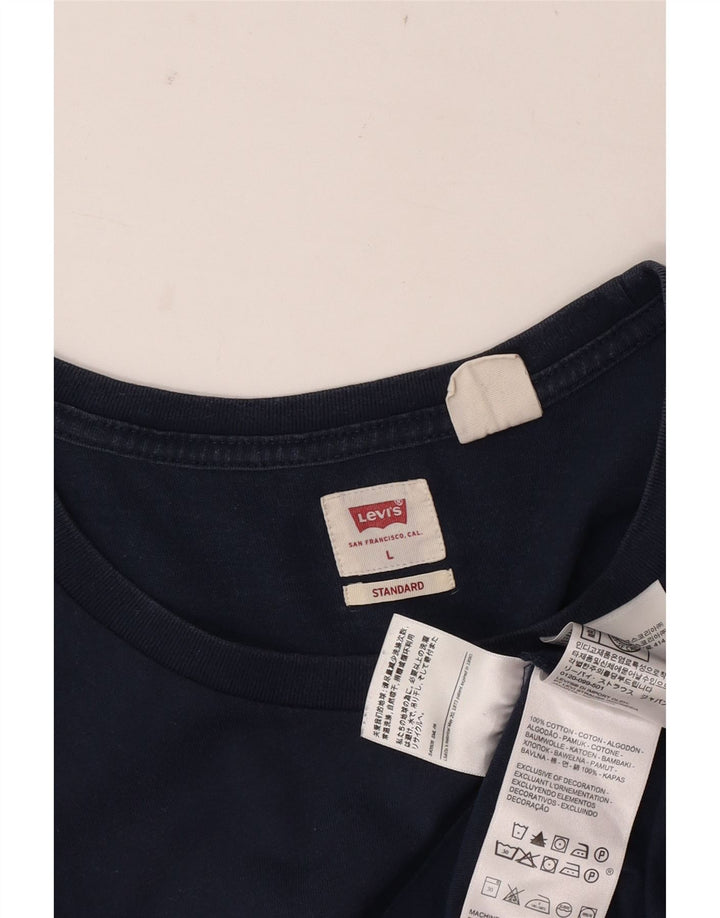 Levi's Camiseta estándar para hombre Top grande de algodón azul marino