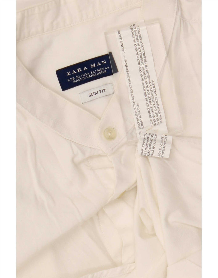 Zara Hombre Camisa Slim Fit XL Blanco Algodón