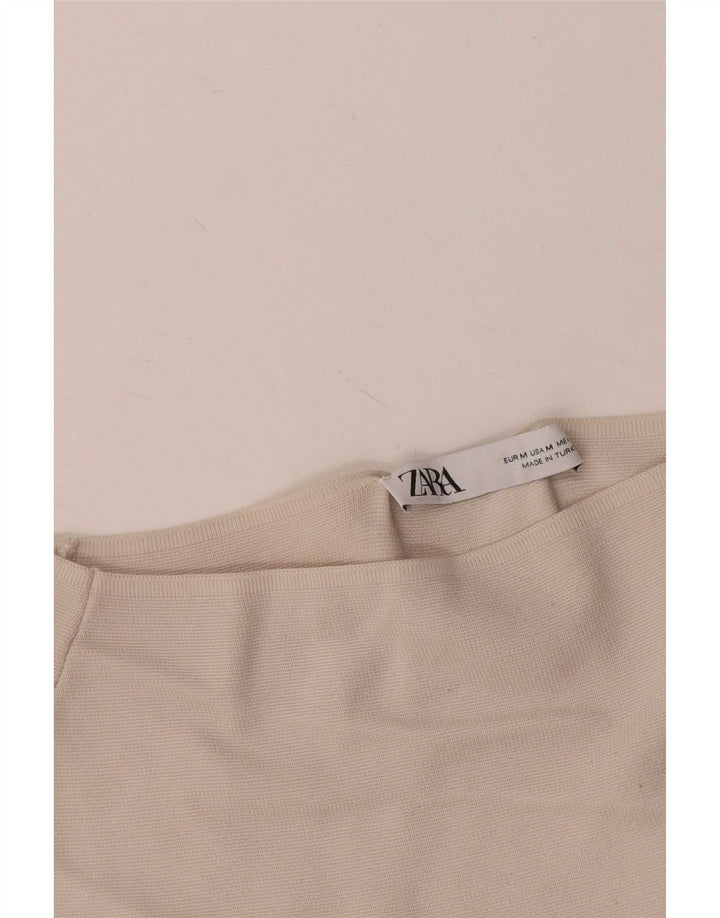 Zara Mujer Top Con Hombros Descubiertos Reino Unido 42 Medio Blanco