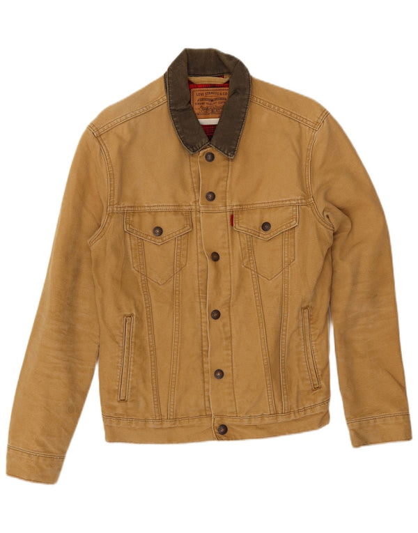 Levi's Chaqueta bomber para hombre UK 36 Small Beige Colourblock Cotton