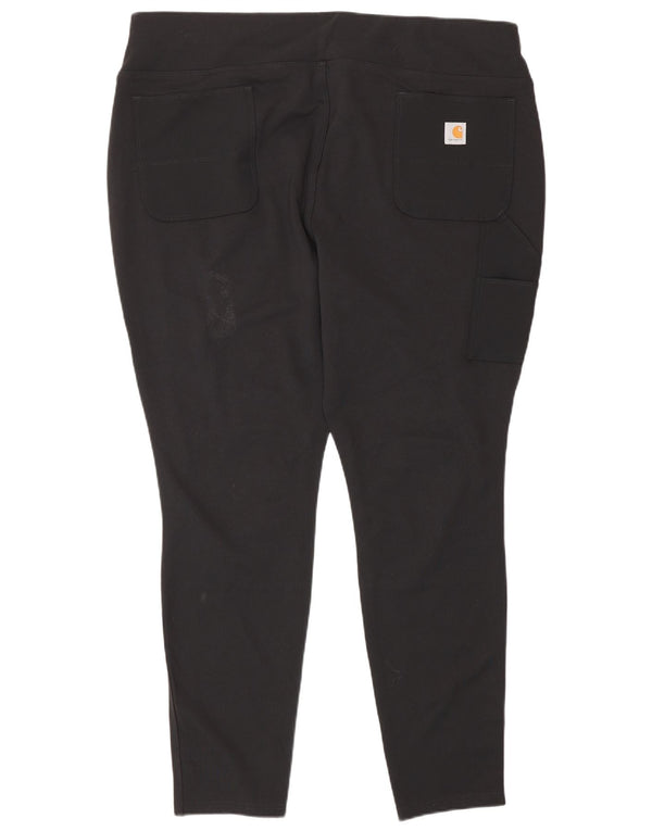 Carhartt Pantalones cargo ajustados y ajustados para mujer 2XL W38 L30 Nylon negro