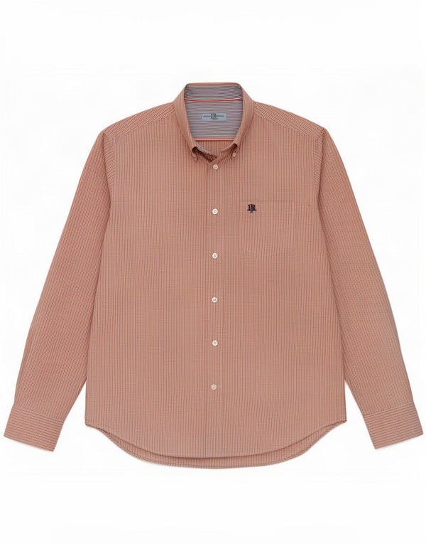 Camisa Harmont & Blaine Hombre XL Algodón Vichy Naranja