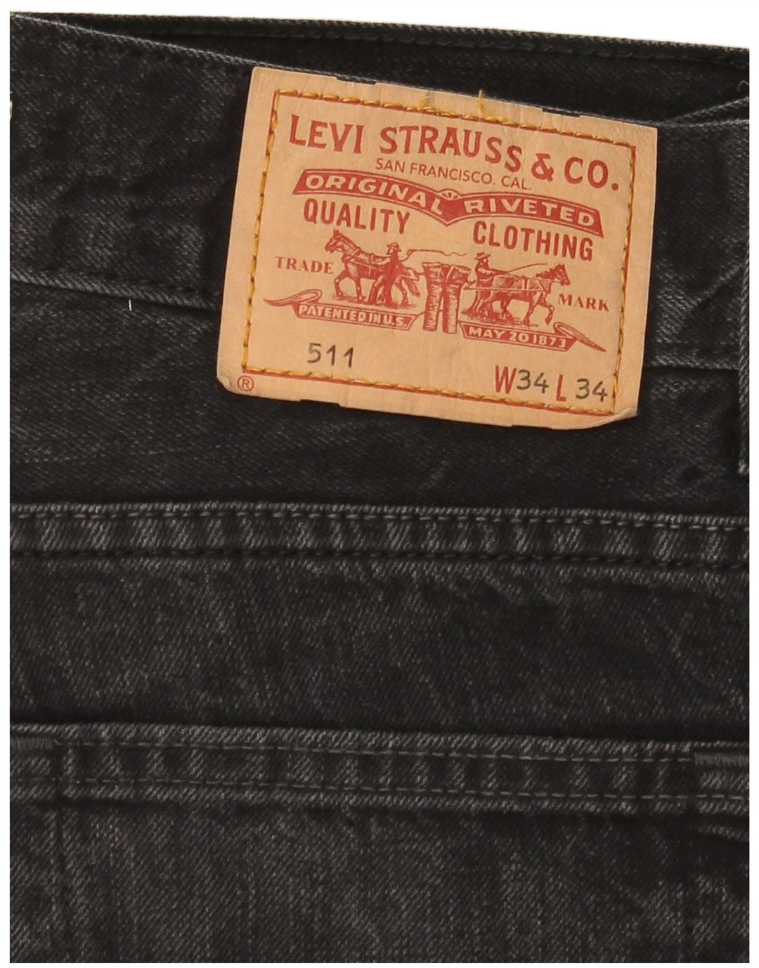 Levi's Hombre 511 Slim Jeans W34 L34 Algodón Negro