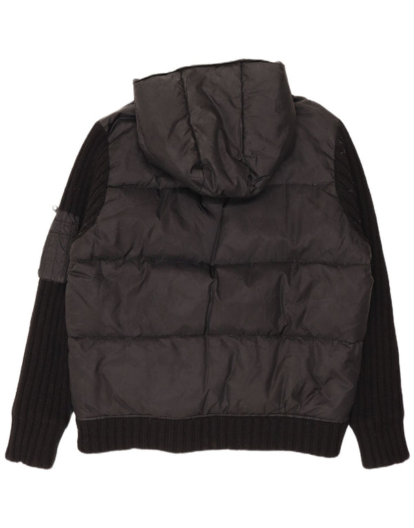 ENERGIE Chaqueta acolchada con capucha para hombre UK 44 2XL Nylon color block negro