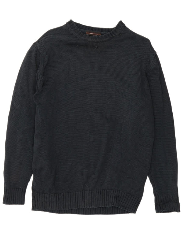 Zara Hombre Jersey Cuello Redondo Jersey XL Negro