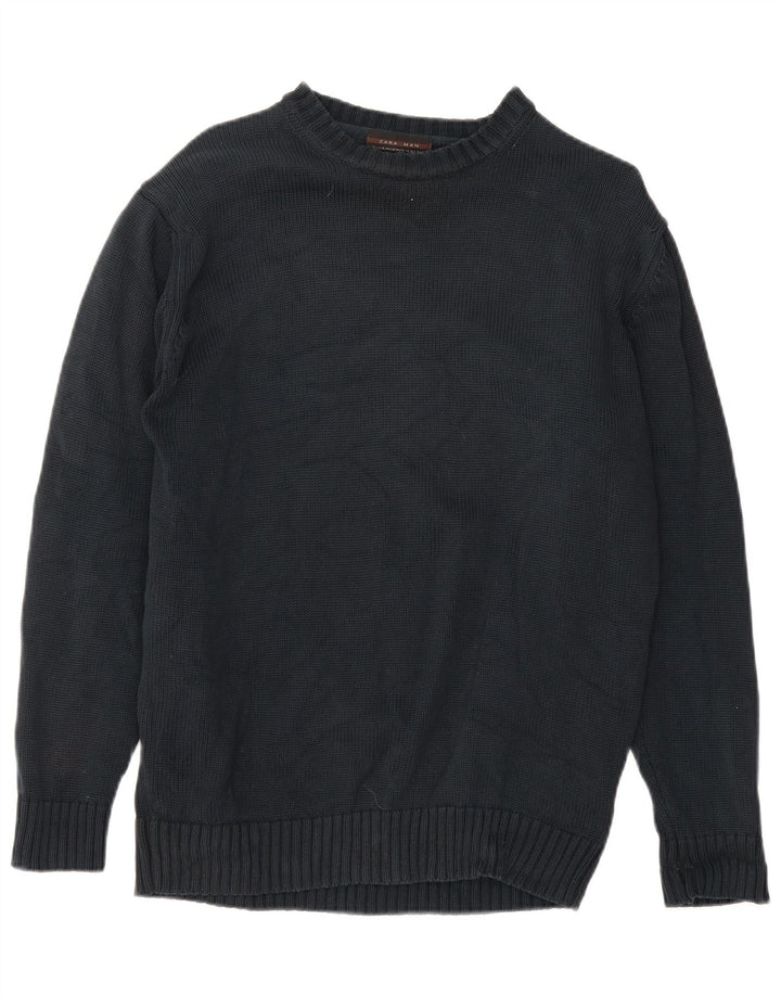 Zara Hombre Jersey Cuello Redondo Jersey XL Negro