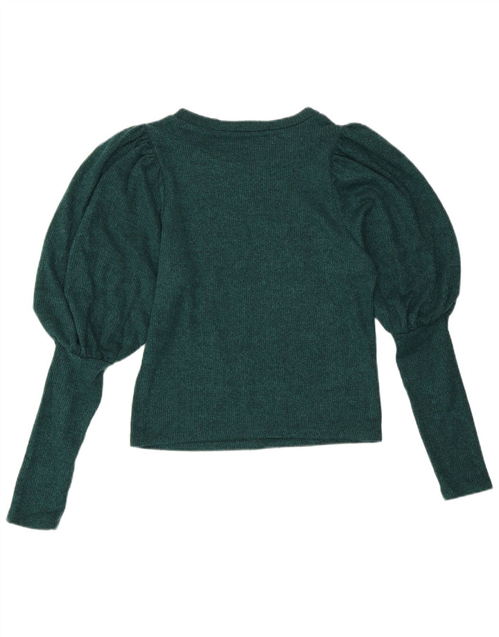 ZARA Jersey con cuello barco para mujer, talla 40, color verde pequeño