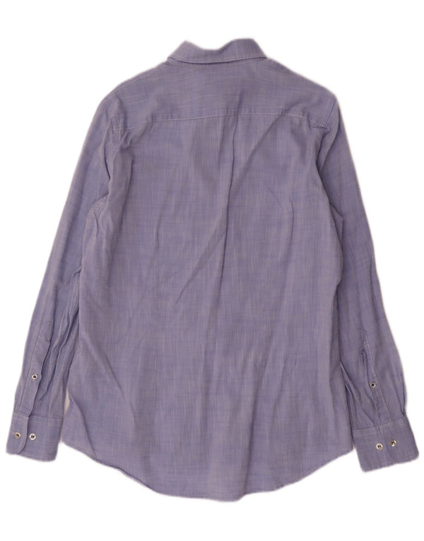 FRED PERRY Mens Slim Fit Shirt Small Blue Cotton