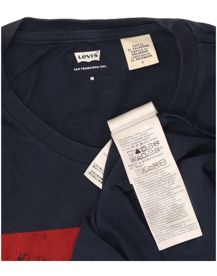 LEVI'S Mens San Francisco Graphic T-Shirt Top Medium Navy Blue Cotton