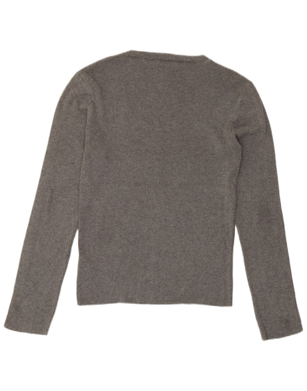 Topshop Top de manga larga para mujer UK 46 Grande Acrílico gris