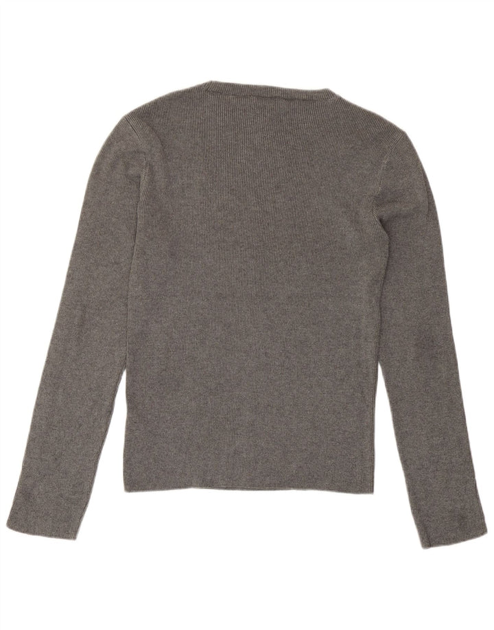 Topshop Top de manga larga para mujer UK 46 Grande Acrílico gris