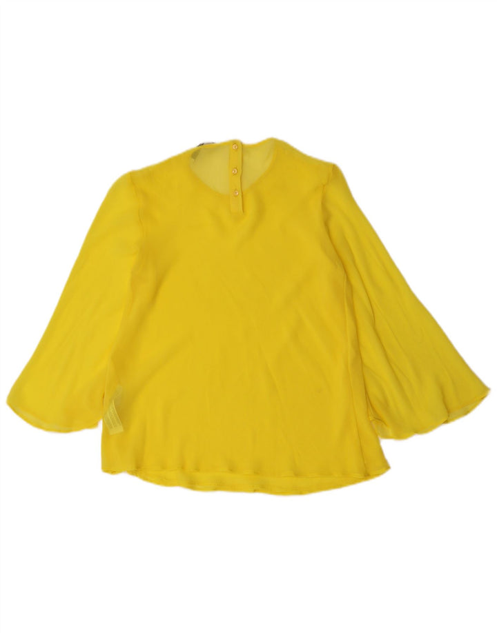 ZARA Womens 3/4 Sleeve Blouse Top UK 6 XS Yellow Polyester