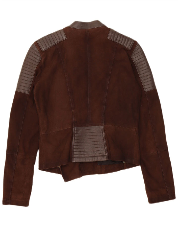 Chaqueta motera de cuero para mujer On Stage IT 38 XS Cuero color block marrón