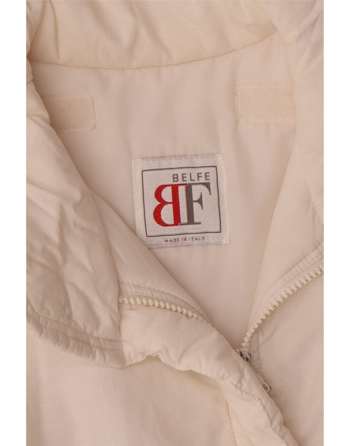 Belfe & Belfe Chaqueta acolchada para mujer UK 44 Grande Poliéster blanco