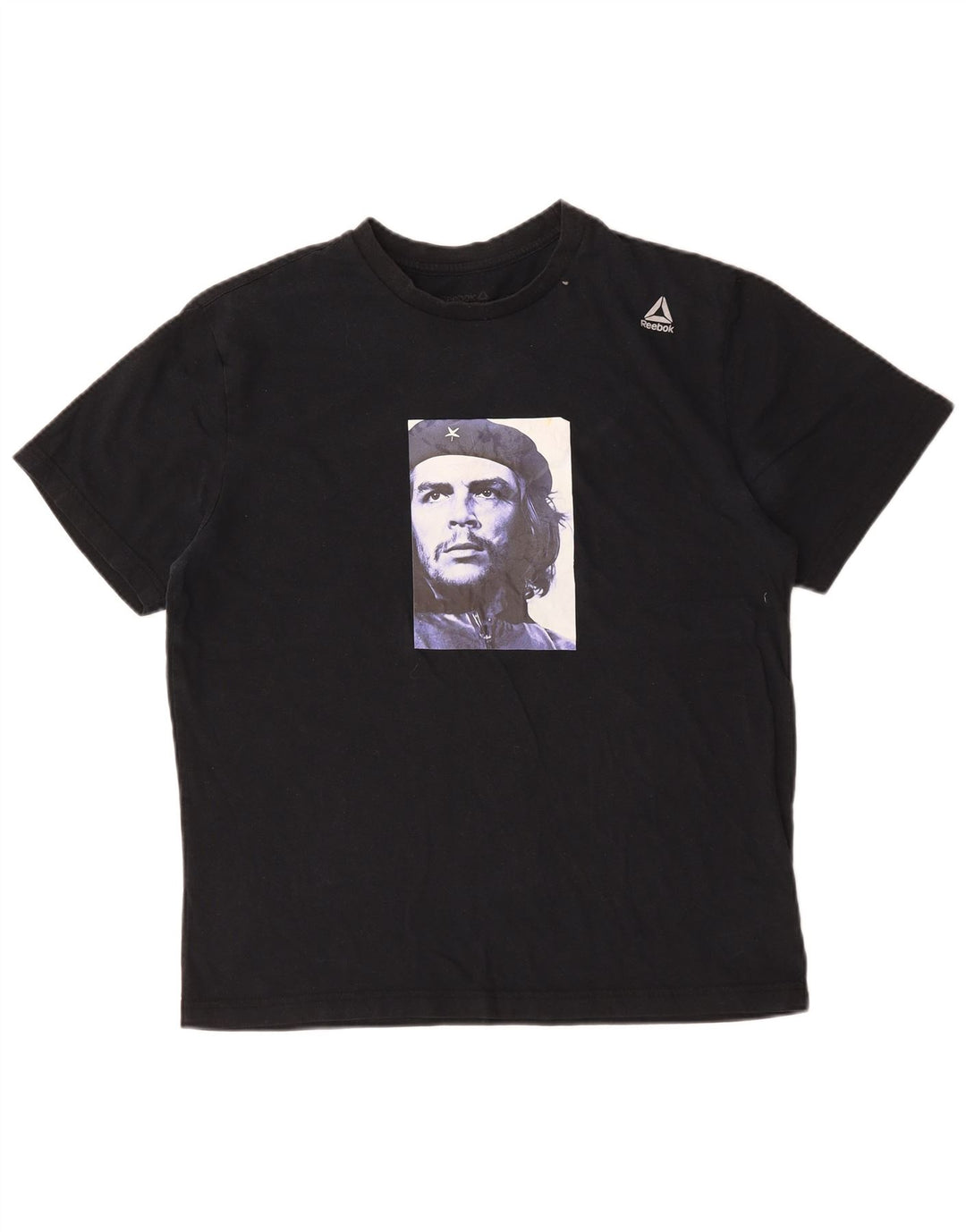 Reebok Camiseta gráfica para hombre Top grande de algodón negro