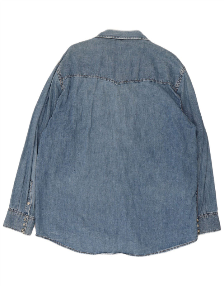 Lee Camisa Vaquera Para Hombre Algodón Azul Grande