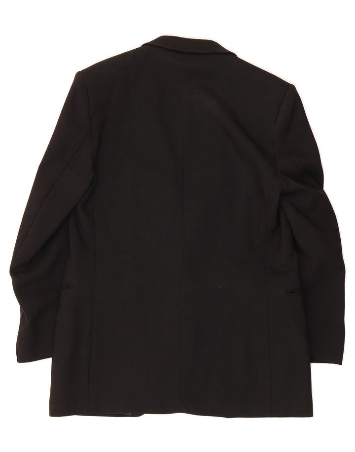 VINTAGE Mens 1 Button Blazer Jacket UK 36 Small Black Wool Vintage Vintage and Second-Hand Vintage from Messina Hembry 