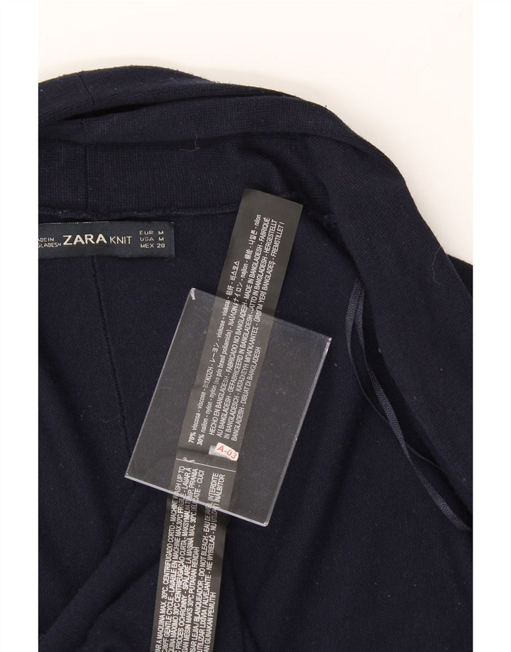 ZARA Womens Open Cardigan Sweater UK 12 Medium Navy Blue Viscose Vintage Zara and Second-Hand Zara from Messina Hembry 