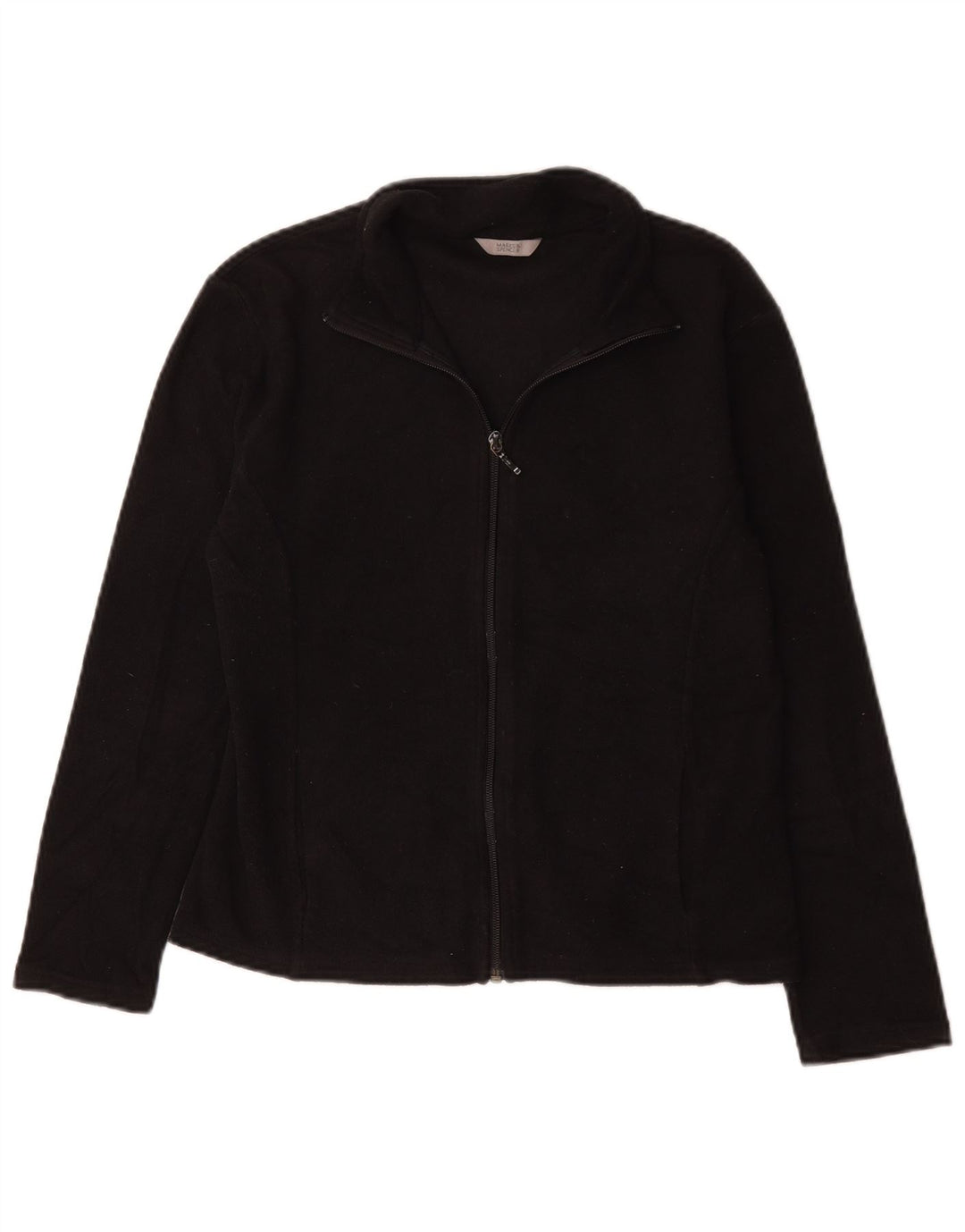 Chaqueta de Forro Polar para Mujer Marks & Spencer UK 12 Mediana Negra Poliéster