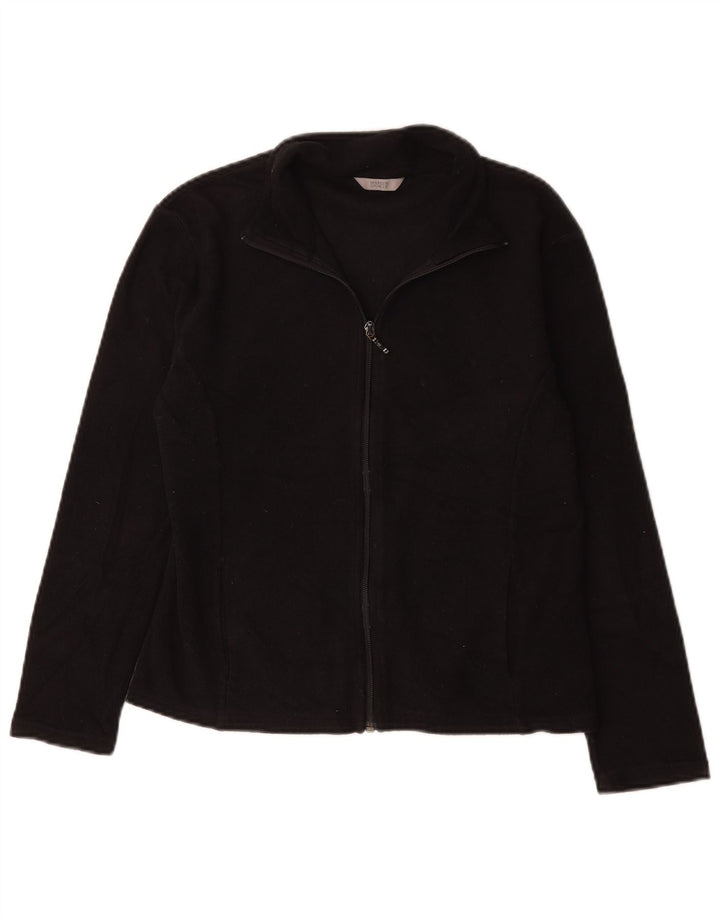 Chaqueta de Forro Polar para Mujer Marks & Spencer UK 12 Mediana Negra Poliéster