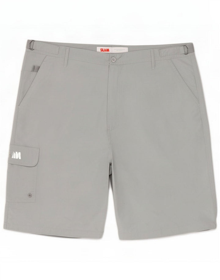 Slam Pantalones cortos cargo para hombre 2XL W40 Poliéster gris