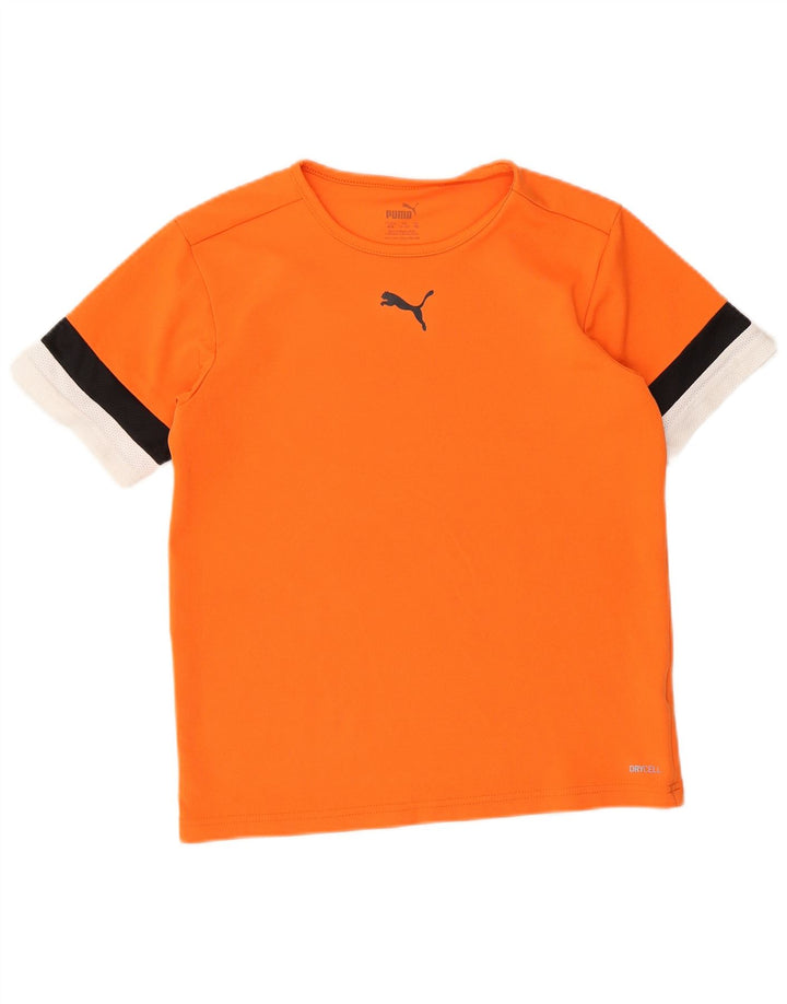 Puma Camiseta para niño Top 11-12 años Naranja Colorblock Poliéster