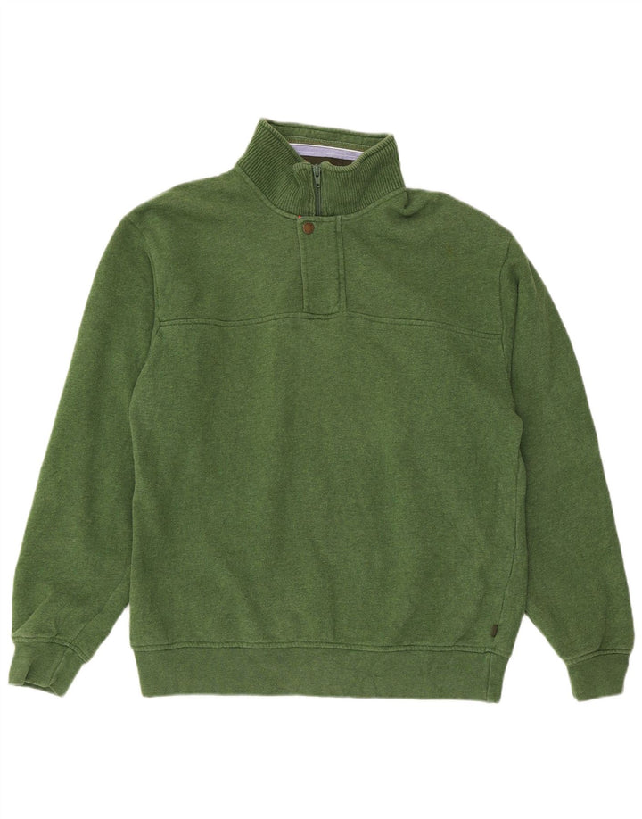 Orvis Hombre Sudadera Regular Fit Con Cremallera 1/4 Jersey Jersey De Algodón Verde Medio