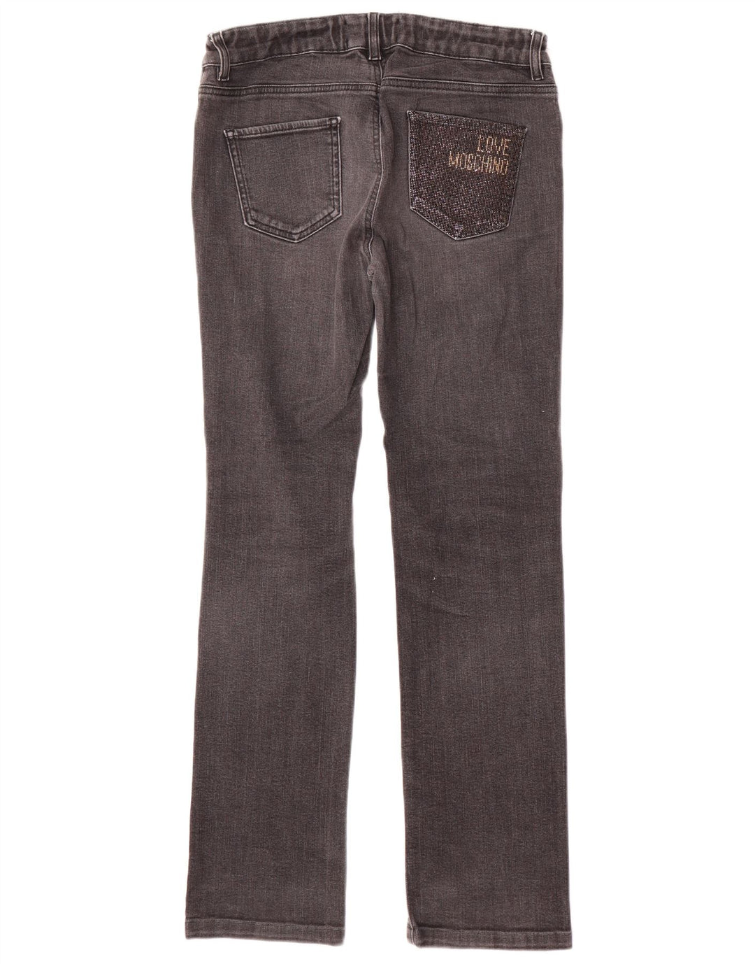 MOSCHINO Vaqueros Rectos Mujer W30 L31 Negro Algodón