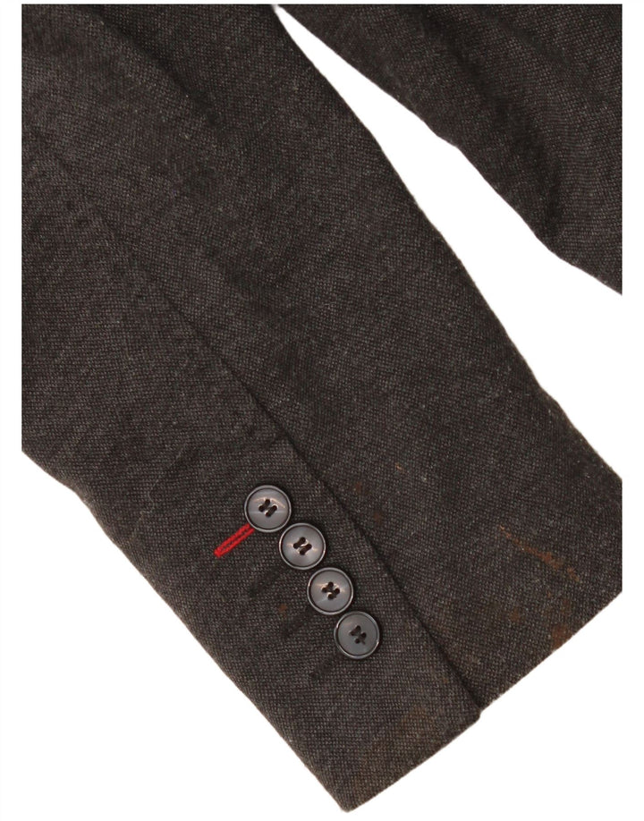 Zara Chaqueta tipo blazer de 2 botones para hombre EU 48 Poliéster gris medio