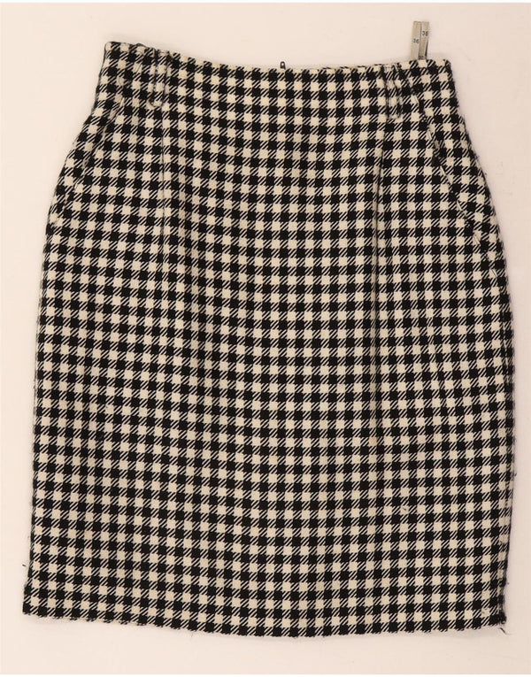 Gerry Weber Falda lápiz para mujer EU 36 Small W26 Lana de pata de gallo negra