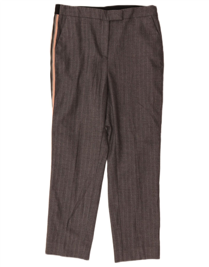 Marks & Spencer Pantalones de traje para mujer UK 12 Medium W30 L26 Grey Herringbone