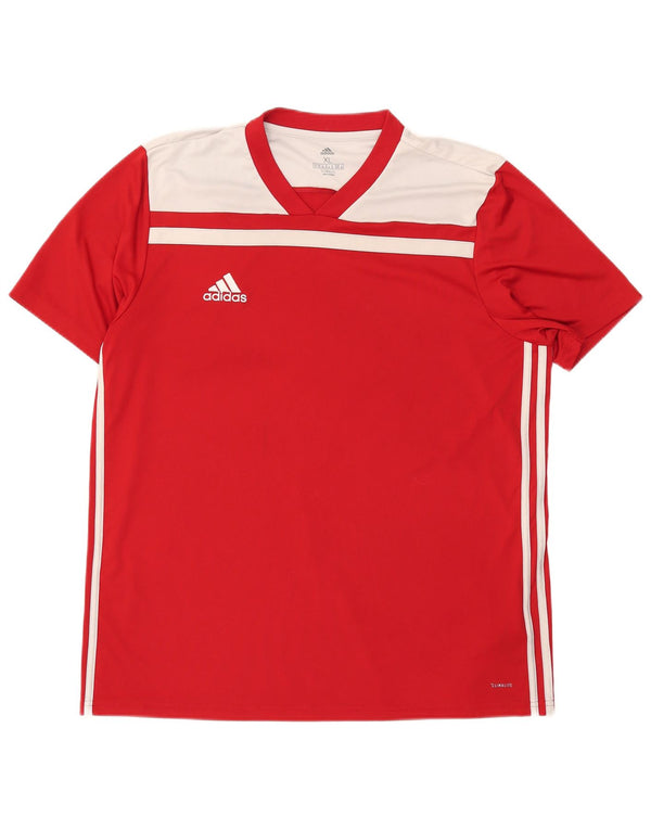 Adidas Hombre Climalite Camiseta Top XL Rojo Colorblock Poliéster