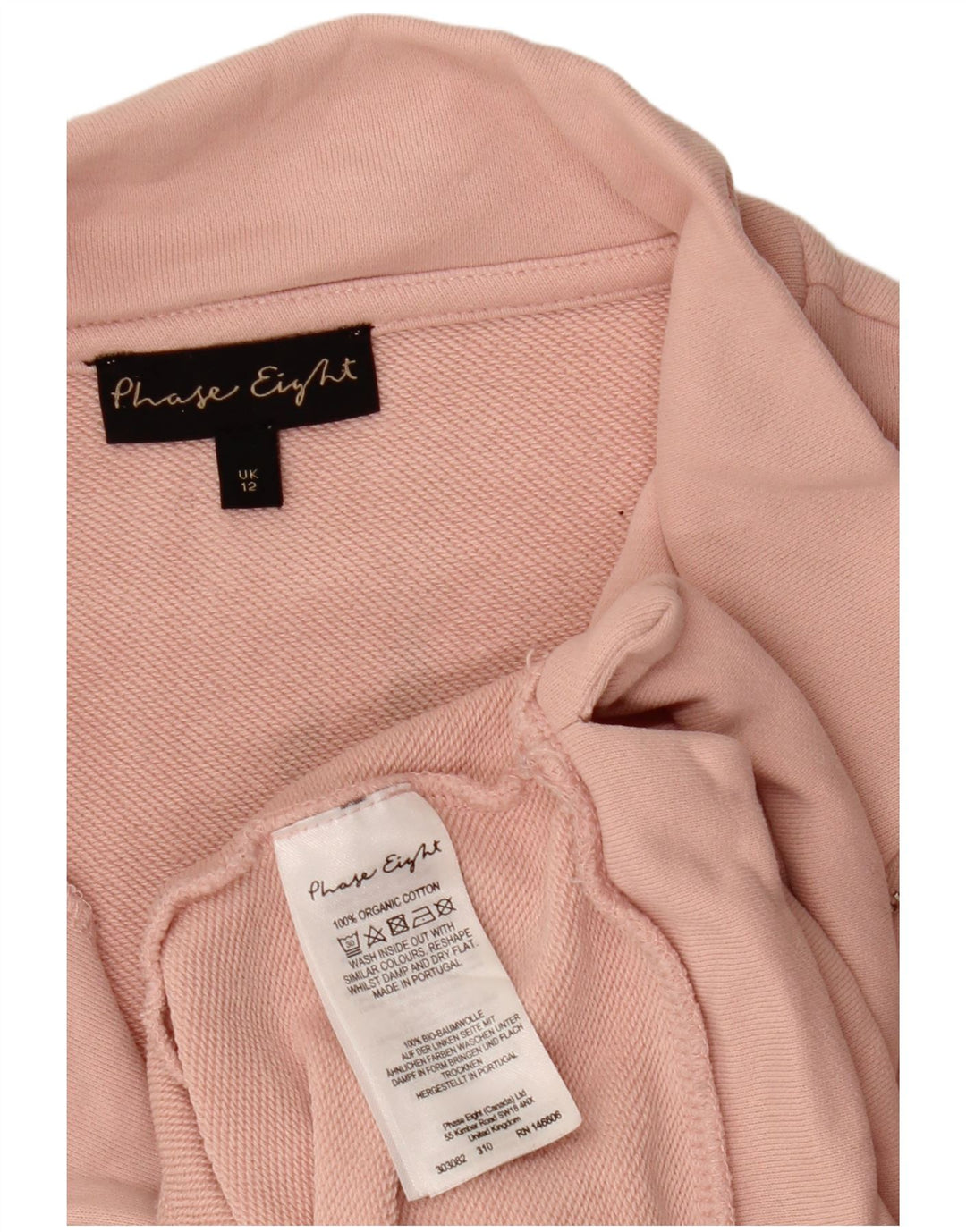 PHASE EIGHT Sudadera extragrande con cuello y cremallera para mujer, talla 40, talla M, color rosa