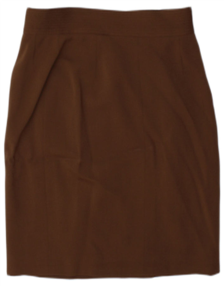 Falda envolvente vintage para mujer US 8 Mediana W25 Lana marrón