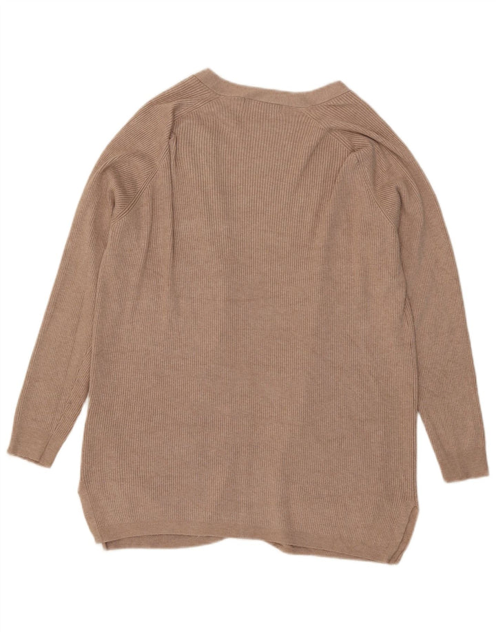 Marks & Spencer Suéter tipo cárdigan abierto para mujer UK 44 Viscosa beige mediana