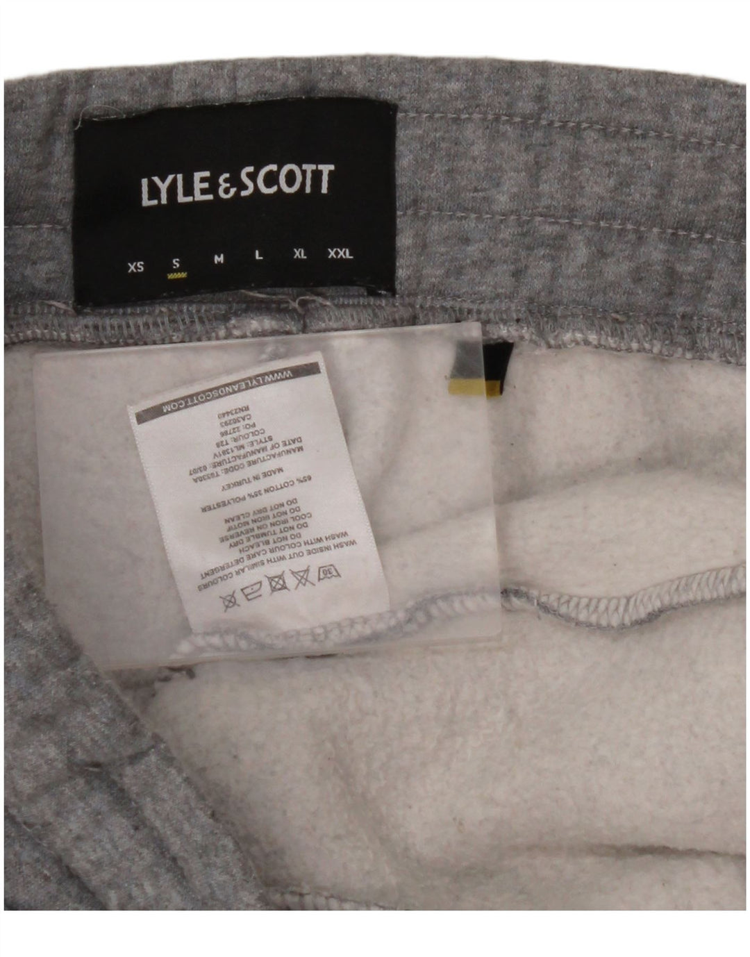 LYLE & SCOTT Pantalones de chándal para hombre Joggers Small Gris Algodón