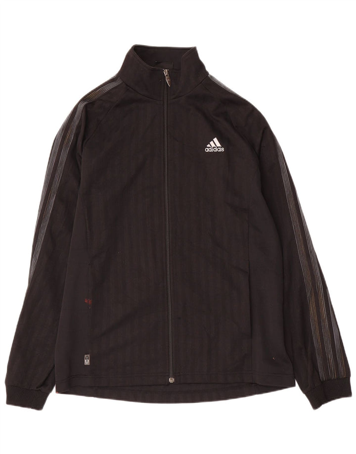 ADIDAS Chaqueta de chándal para hombre Reino Unido 38/40 Mediano Negro Rayas