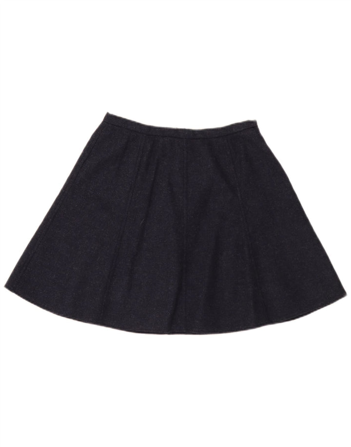 Vintage mujer mini falda W26 pequeño azul marino