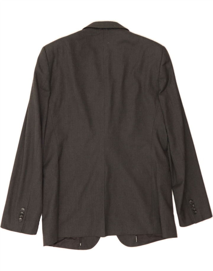 EMPORIO ARMANI Mens 2 Button Blazer Jacket IT 50 Large Grey Polyester Vintage Emporio Armani and Second-Hand Emporio Armani from Messina Hembry 
