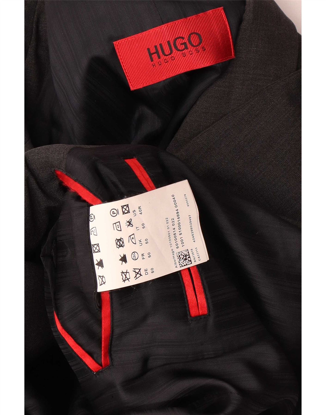 Hugo Boss Chaqueta tipo blazer de 3 botones para hombre UK 50 Large Lana negra