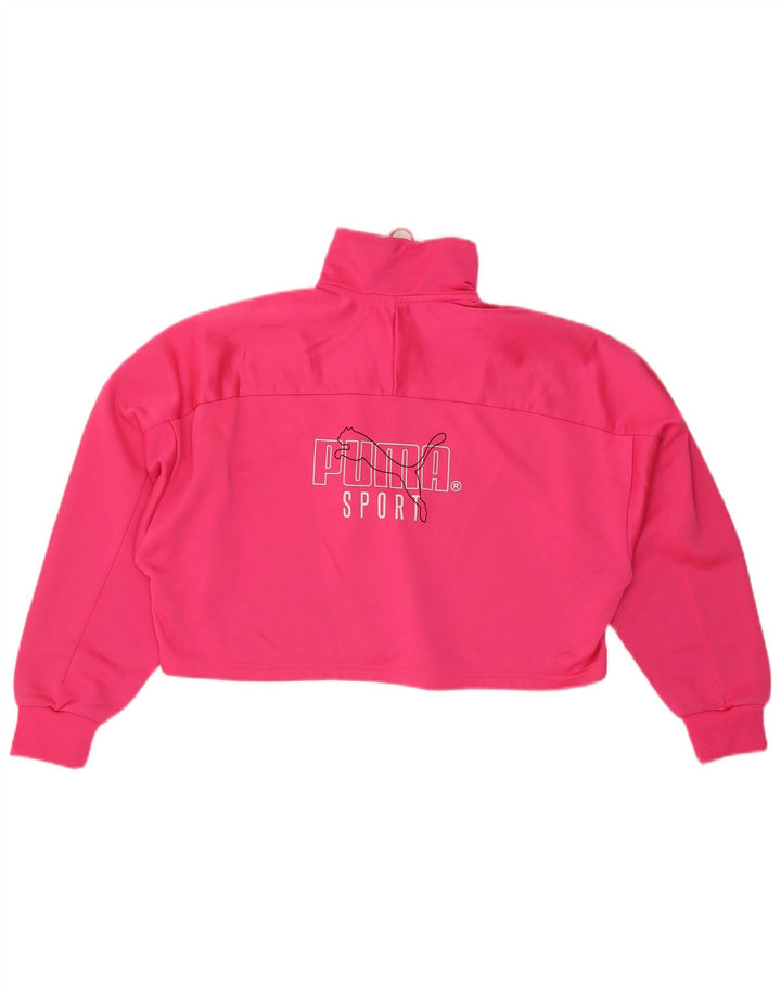 Puma Mujer Oversize Graphic Zip Neck Sudadera Jumper UK 14 Medium Pink