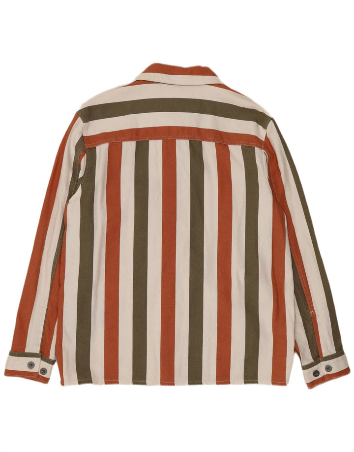Zara Hombre Camisa Sobrecamisa Large Algodón Rayas Multicolor