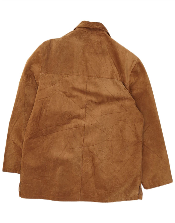 Chaqueta de ante vintage para hombre IT 52 XL cuero marrón