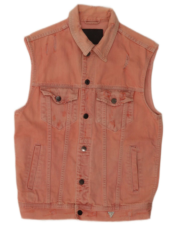 Guess Chaleco vaquero gráfico para mujer Reino Unido 14 Algodón rosa medio