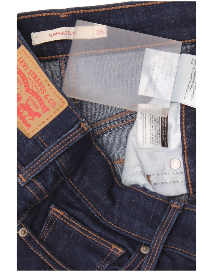 Levi's Vaqueros Slim Adelgazantes Mujer W26 L32 Algodón Azul Marino
