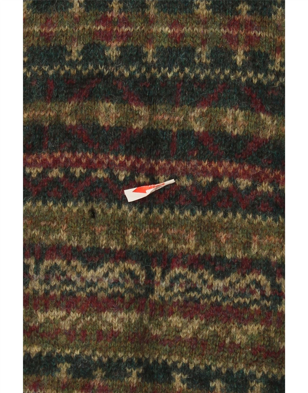 Vintage hombres Cardigan suéter medio multicolor Fair Isle lana