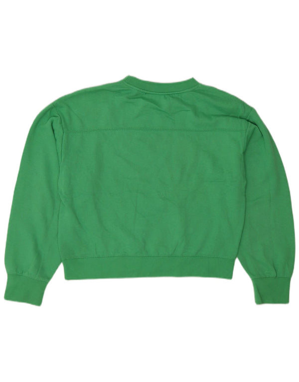 Zara Mujer Relaxed Fit Sudadera Jumper UK 10 Small Verde Poliéster